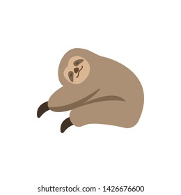 sloth cute cartoon icon vector on a white background