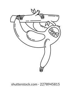 Sloth Doodle Coloring Book with vector for kids