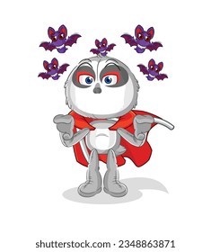the sloth Dracula illustration. character vector