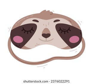 Sloth Eye Mask for Sleeping as Cloth Cover to Block out Light Vector Illustration