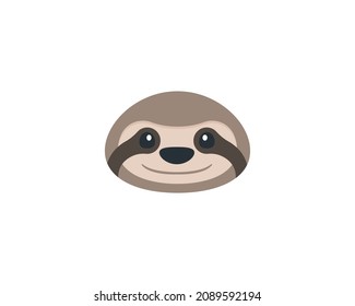 Sloth face vector isolated icon. Emoji illustration. Sloth vector emoticon