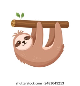 Sloth funny vector icon image
