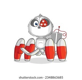 the sloth future robot vector. cartoon character
