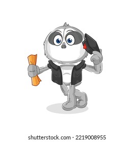 the sloth graduation vector. cartoon character