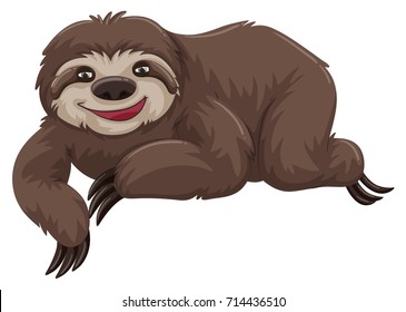 Sloth with happy face illustration