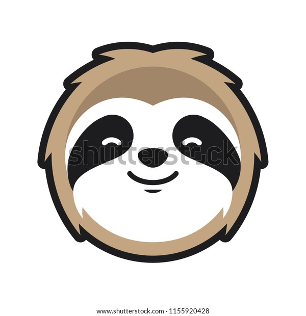 Sloth Head character mascot logo design illustration\
vector CF87