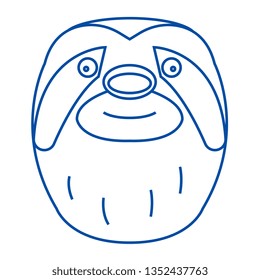 Sloth head line icon concept. Sloth head flat  vector symbol, sign, outline illustration.