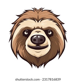 Sloth head mascot. Logo design. Illustration for printing on t-shirts.