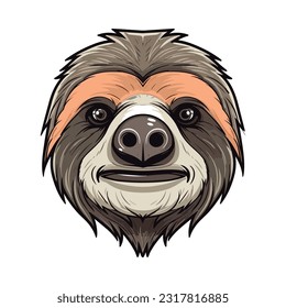 Sloth head mascot. Logo design. Illustration for printing on t-shirts.