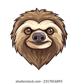 Sloth head mascot. Logo design. Illustration for printing on t-shirts.