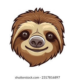 Sloth head mascot. Logo design. Illustration for printing on t-shirts.