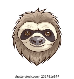 Sloth head mascot. Logo design. Illustration for printing on t-shirts.