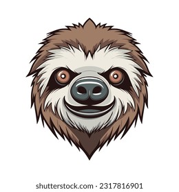 Sloth head mascot. Logo design. Illustration for printing on t-shirts.