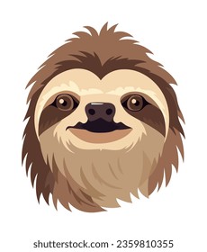 sloth head on white background icon
