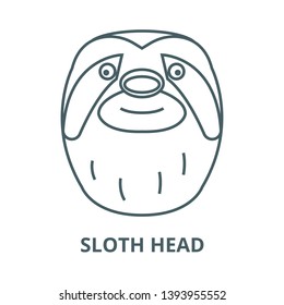 Sloth head vector line icon, linear concept, outline sign, symbol