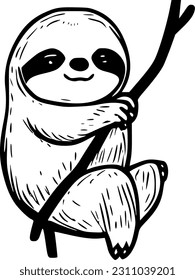 Sloth - High Quality Vector Logo - Vector illustration ideal for T-shirt graphic