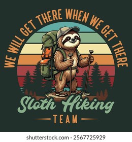 Sloth hiking team graphic design