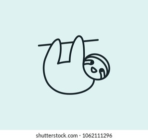 Sloth icon line isolated on clean background. Sloth icon concept drawing icon line in modern style. Vector illustration for your web site mobile logo app UI design.