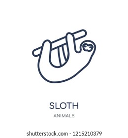 Sloth icon. Sloth linear symbol design from Animals collection. Simple outline element vector illustration on white background.