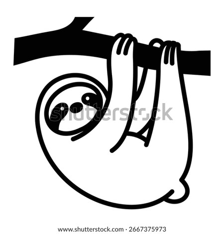 Sloth icon, symbolizing slow moving mammal and rainforest wildlife