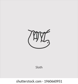 sloth icon vector icon.Editable stroke.linear style sign for use web design and mobile apps,logo.Symbol illustration.Pixel vector graphics - Vector