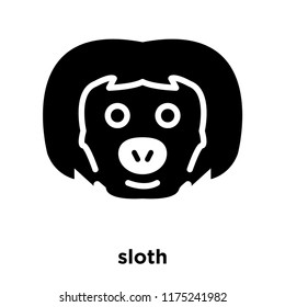 sloth icon vector isolated on white background, logo concept of sloth sign on transparent background, filled black symbol