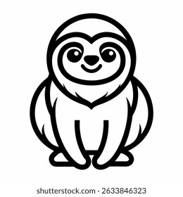 Sloth icon vector line art vector 