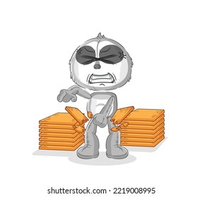 the sloth karate mascot. cartoon vector