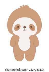 sloth kawaii animal icon isolated