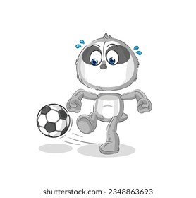 the sloth kicking the ball cartoon. cartoon mascot vector