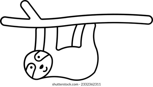 sloth lazy arboreal slow animal Outline eps