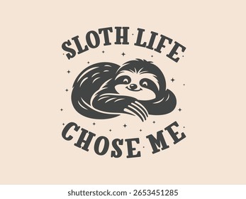 A vida preguiçosa escolheu-me para o design de camisa engraçado e descontraído tee para pessoas calmas e amorosas cochilar