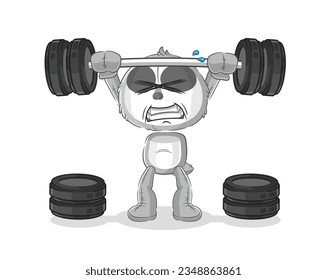 the sloth lifting the barbell character. cartoon mascot vector