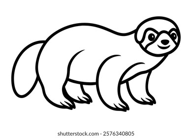 a sloth line art vector illustrations