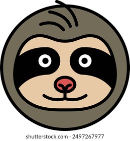 A sloth in line icon style
