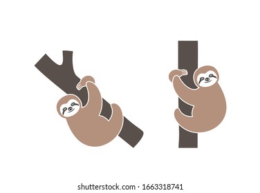 Sloth logo. Isolated sloth on white background