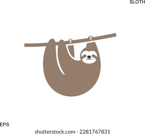 Sloth logo. Isolated sloth on white background