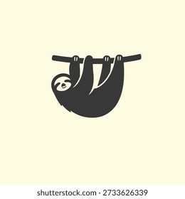 Ilustração da silhueta do ícone do vetor do logotipo da preguiça.