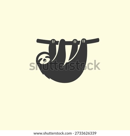 Sloth logo vector icon silhouette illustration.