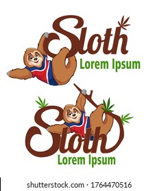 sloth mascot cartoon in vector