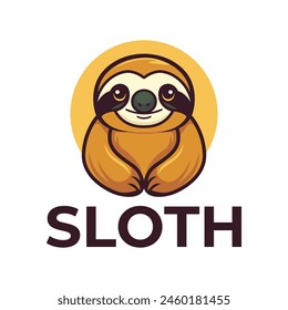 sloth mascot logo cute illustration