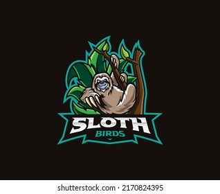 Diseño del logo de la mascota eslovaca. Ilustración vectorial de pereza silvestre. Ilustración de logotipo para mascota o símbolo e identidad, deportes de emblema o equipo de juegos de e-sports