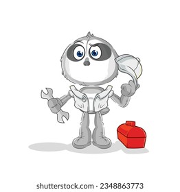 the sloth mechanic cartoon. cartoon mascot vector