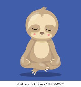sloth meditate design vector illustration