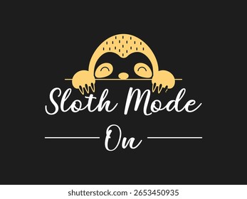 Sloth mode on minimal retro vibes sloth lover graphic art 