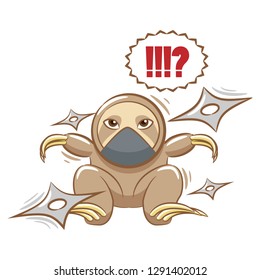 Sloth ninja clipart