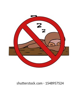 sloth no laziness. do not sleep. isolated stock vector illustration