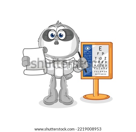 the sloth oculist cartoon. cartoon mascot vector