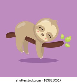 sloth over design vector illustration
