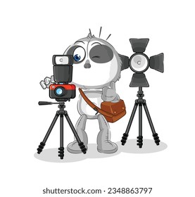 the sloth photographer character. cartoon mascot vector
